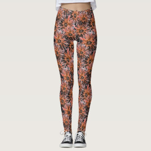 Leggings Aquarelle orangée et marron.