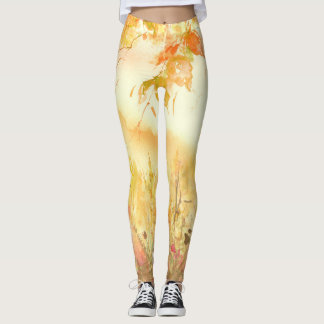 Leggings Aquarelle Pays Forêt Paysage Art