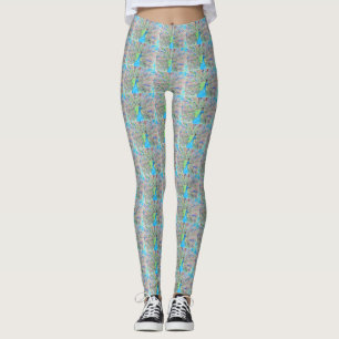 Leggings Aquarelle Peacock peinture