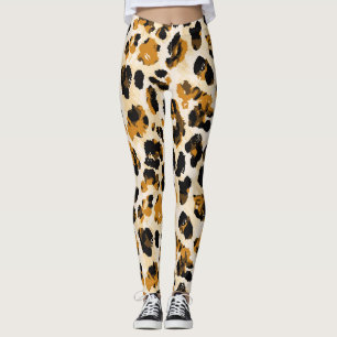 Leggings Aquarelle peau léopard, dégradé cravate-teint.