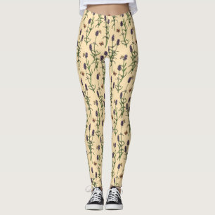 Leggings Aquarelle peinte à la main et motif d'encre avec l