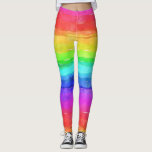 Leggings Aquarelle Rainbow Stripes Design<br><div class="desc">Aquarelle horizontale Arc-en-ciel rayures Design Leggings</div>