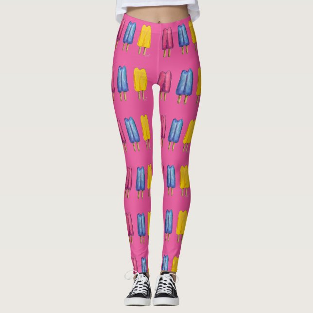 Leggings Aquarelle rose Twin Pop Popsicle Popsicles Foody (Devant)