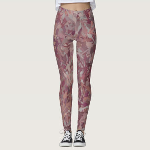 Leggings Aquarelle rouge Brown gris de luxe Art Abstrait