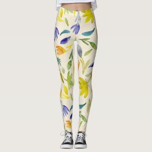 Leggings Aquarelle rustique Jardin Floral Botanique