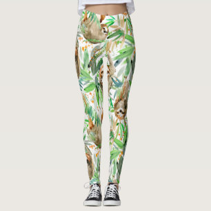 Leggings Aquarelle Sloth Jungle 