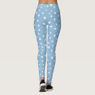 Leggings Aquarelle Snowflakes Motif bleu