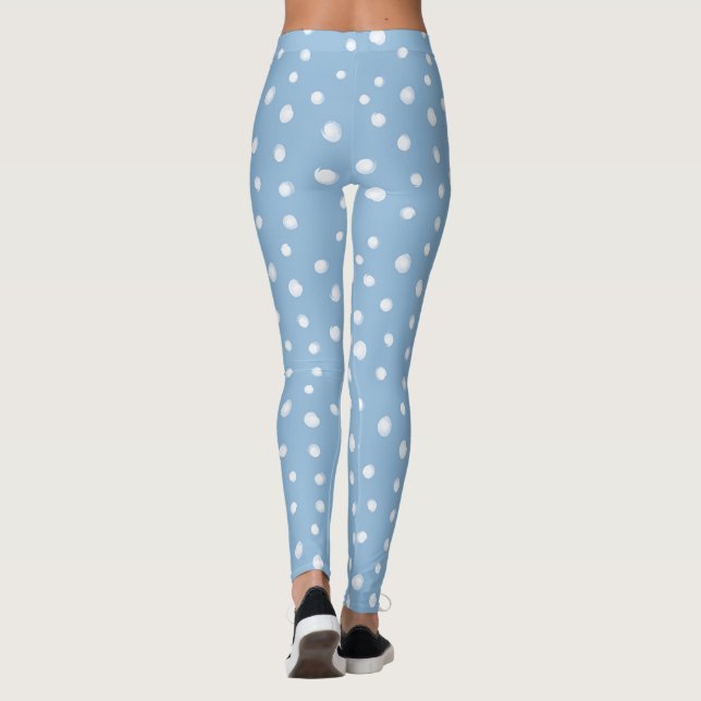 Leggings Aquarelle Snowflakes Motif bleu (Dos)