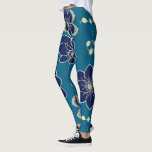 Leggings Aquarelle Symphonie florale - Botanique sans joint