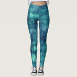 Leggings Aquarelle Turquoise bleue Abstraction<br><div class="desc">Bleu et turquoise aquarelle ombre nuageux tacheté tableau abstrait.</div>