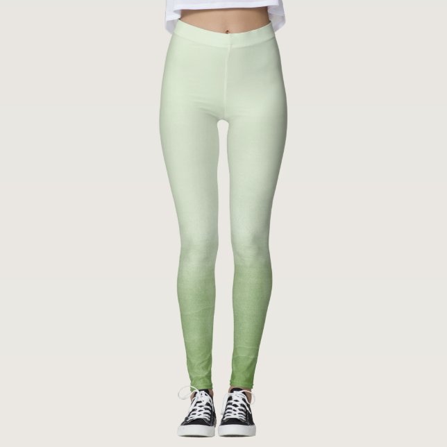 Leggings Aquarelle verte Ombre (Devant)