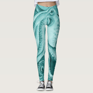 Leggings Aquarelle verte Turquoise