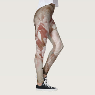 Leggings Aquarelle vintage rose et blanche Florale