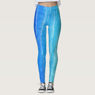 Leggings Aquarelle vue mer et plage.