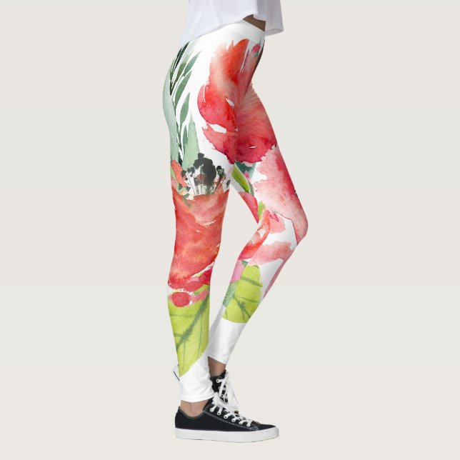 Leggings Aquarelles colorées mignonnes Fleurs (Droite)