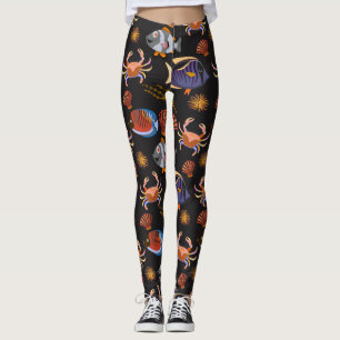 Leggings Aquatic animals pattern   ocean underwater life 11