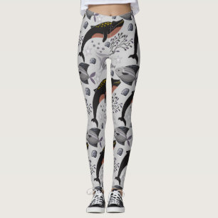 Leggings Aquatic animals pattern ocean underwater life 22