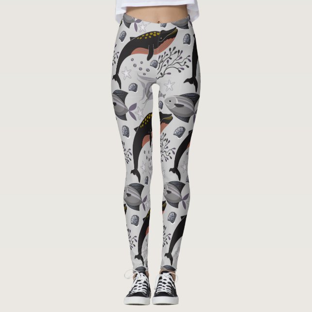 Leggings Aquatic animals pattern | ocean underwater life 22 (Devant)
