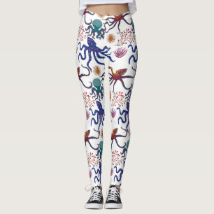 Leggings Aquatic animals pattern ocean underwater life 27