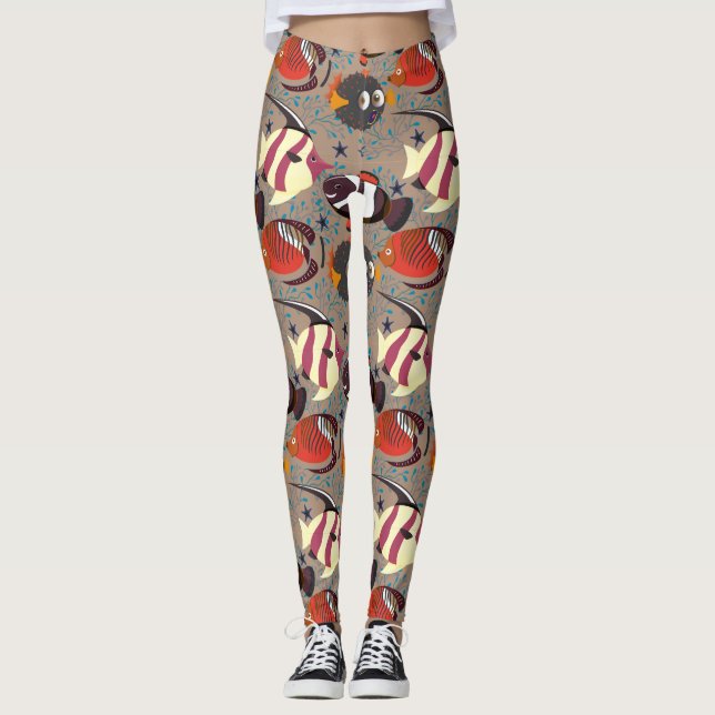 Leggings Aquatic animals pattern | ocean underwater life 41 (Devant)