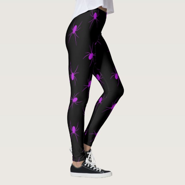 Leggings Araignée violette d'Halloween Populaire Élégant (Droite)