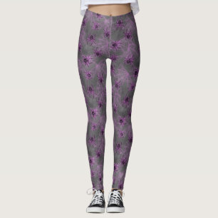 Leggings Araignées brillantes violet - arachnide mystique
