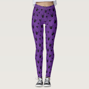 Leggings Araignées noires toile d'araignée Costume d'Hallow