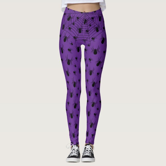 Leggings Araignées noires toile d'araignée Costume d'Hallow (Devant)