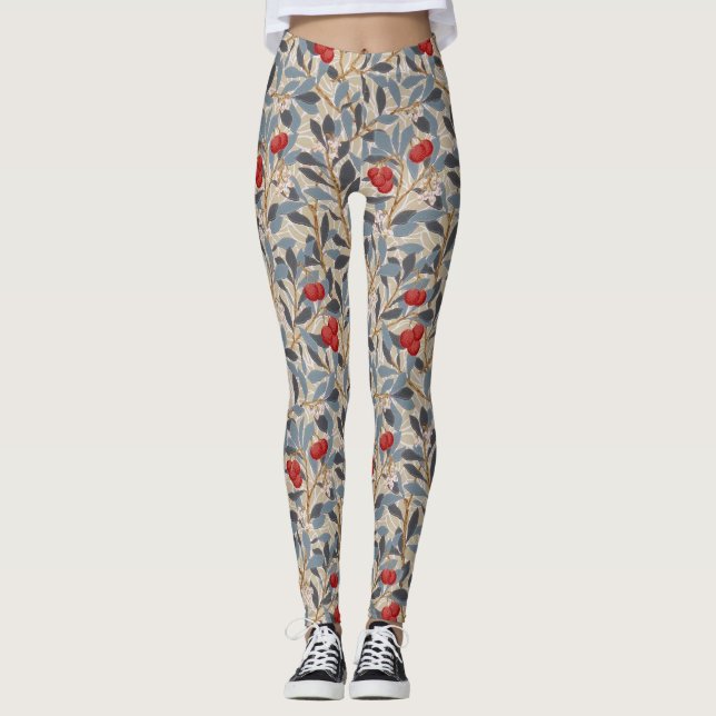 Leggings Arbre à framboises rouges, William Morris (Devant)