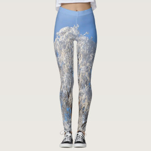 Leggings Arbre chic et branche de Frost d'hiver conçus