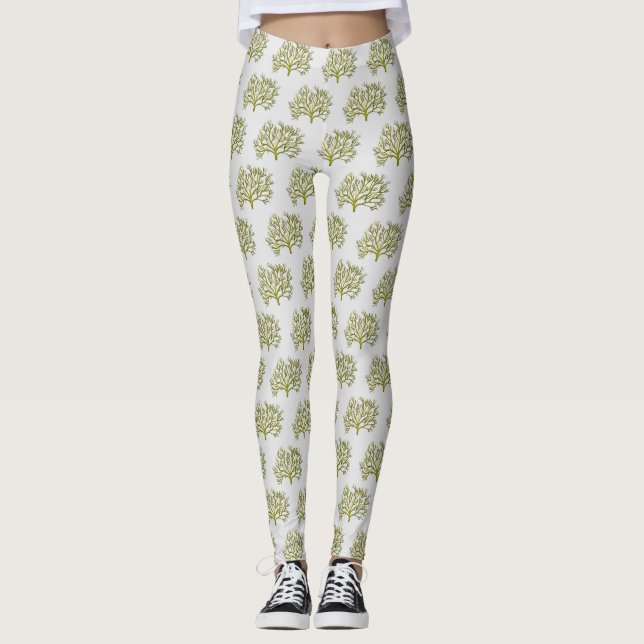 Leggings Arbre corallien vert (Devant)