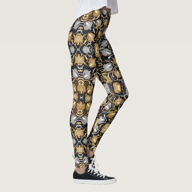 Leggings Arbre de chêne d'or et d'argent Design de salle de (Droite)