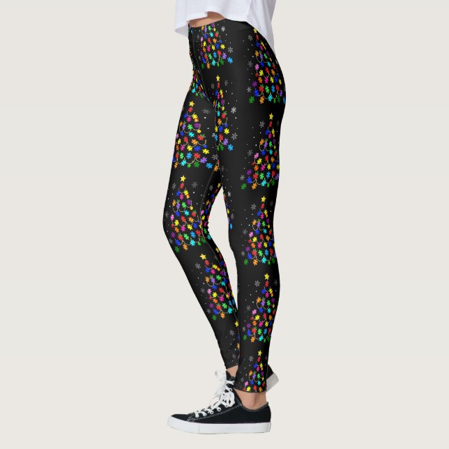 Leggings Arbre de Noël autiste (Gauche)