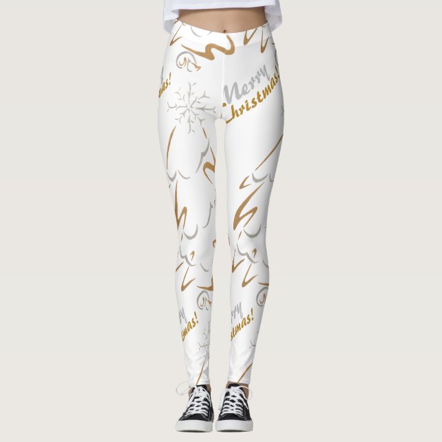 Leggings Arbre de Noël Gold & Silver (Devant)