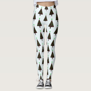 Leggings Arbre de Noël moderne Motif sans couture