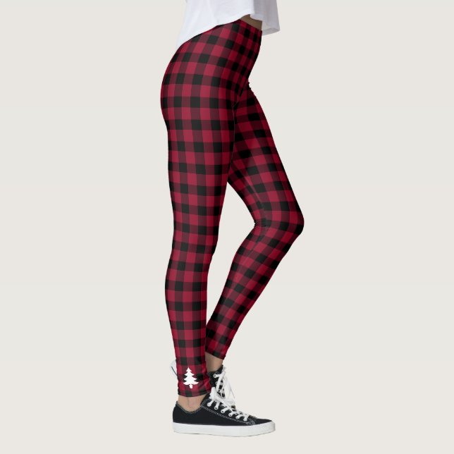 Leggings Arbre de Noël Platiné Rouge (Droite)