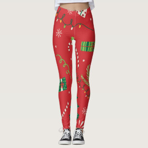 Leggings Arbre de Noël vintage : design ornemental.