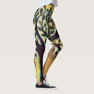 Leggings Arbre de vie Art Abstrait de la nature