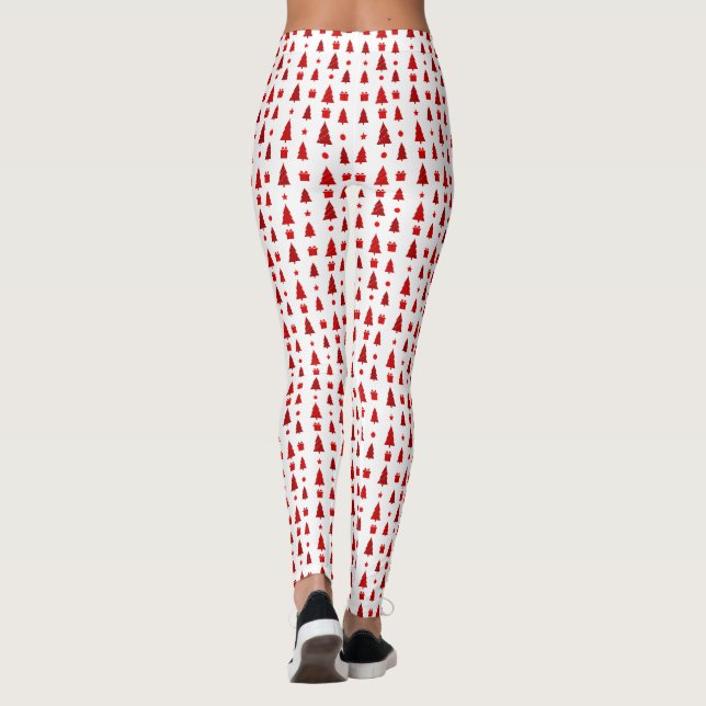 Leggings Arbres de Noël et cadeaux Motif Long (Dos)