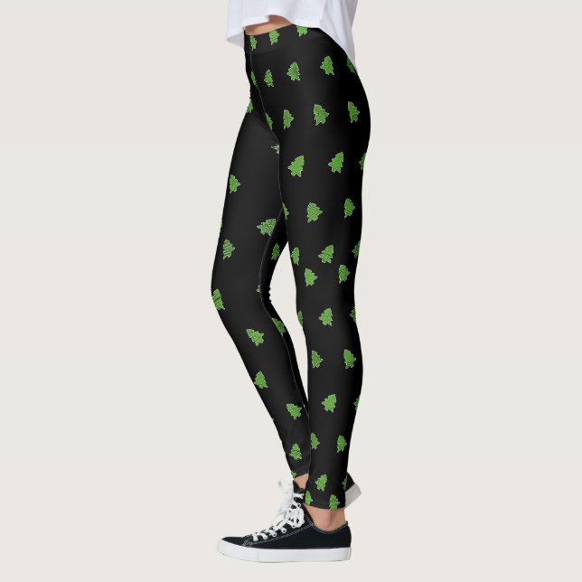 Leggings Arbres de Noël étincelants (Gauche)