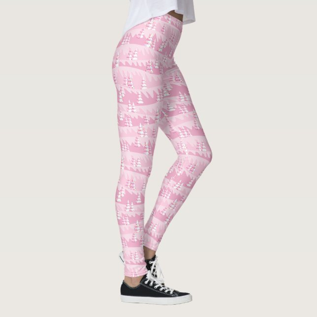 Leggings Arbres de Noël roses (Droite)