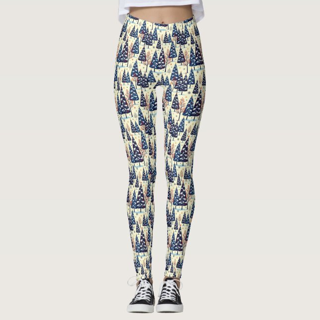 Leggings Arbres Élégants (Devant)