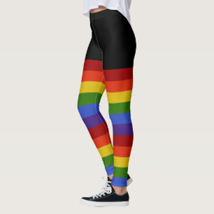 Leggings Arc en arc-en-ciel classique en bande noire 