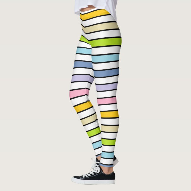 Leggings Arc en ciel, blanc et noir pastel (Gauche)