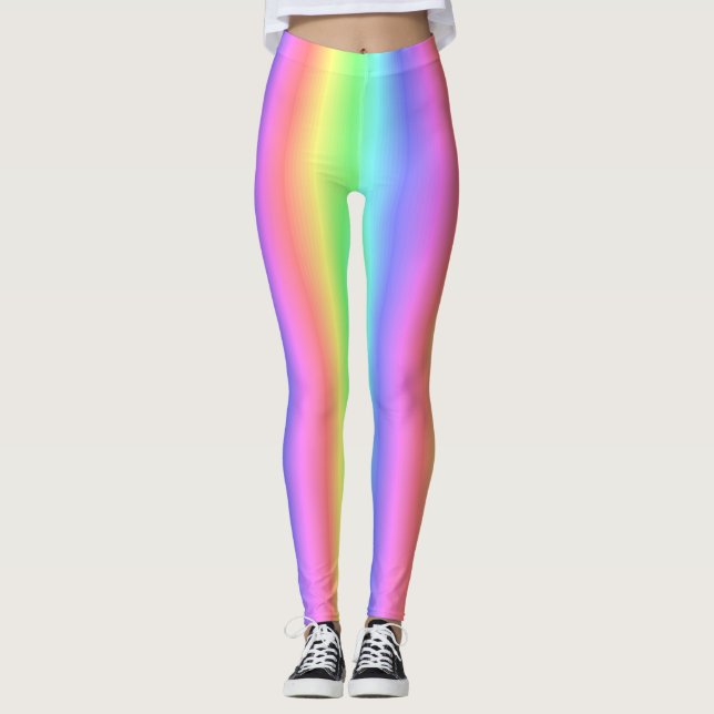 Leggings Arc-en-ciel en pastel mélangé - spectre de couleur (Devant)
