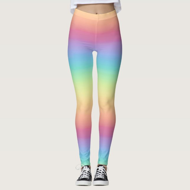 Leggings Arc-en-ciel en pastel Ombre (Devant)