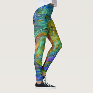 Leggings Arc-en-ciel en spirale et bandes désordonnées