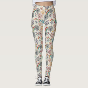 Leggings Arc-en-ciel et pissenlit botanique