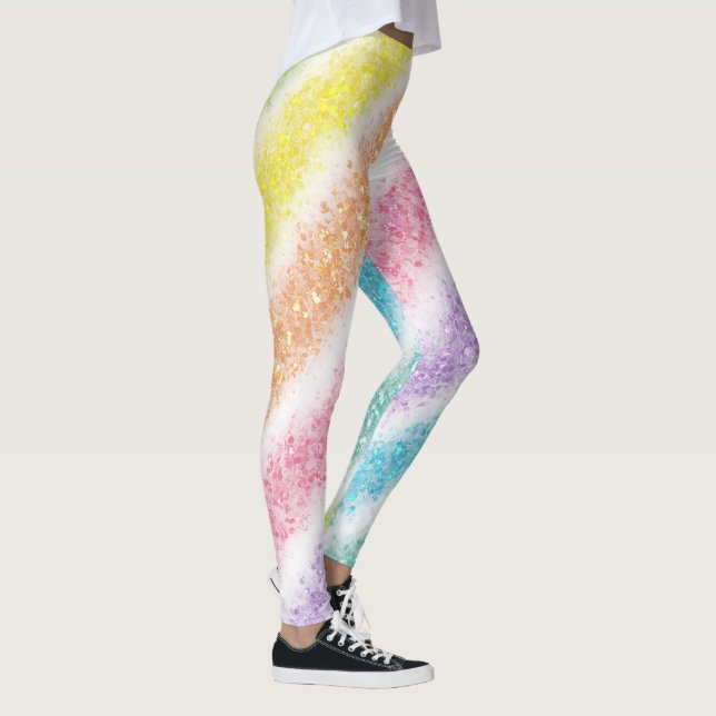 Leggings Arc-en-ciel Pailleté Pastel (Droite)