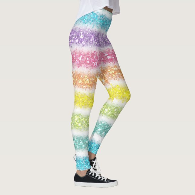 Leggings Arc-en-ciel Pailleté Pastel (Droite)